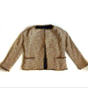 Ann Taylor Yellow & Blue Structured Blazer - 6